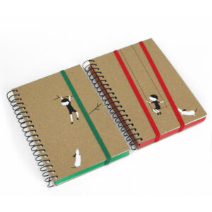 Comics spiral notebook in Ricuoio® and recycled paper with colored edge.