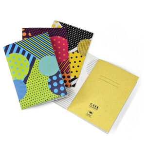 Gaia Segattini Knotwear notebook in A6 with recycled cardstock and paper, 3 assorted colors.