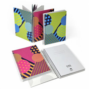 Gaia Segattini Knotwear double-sided spiral notebook in A5 with recycled cardstock and paper.
