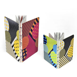 Gaia Segattini Knotwear double-sided notebook with two rulings in cardstock, superflat opening.