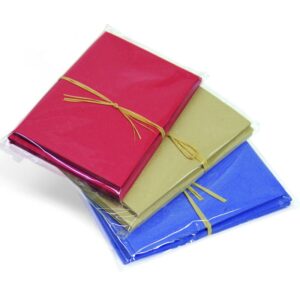 Raffia Pack with 10 single-color cards and envelopes in straw paper, size 8.5x13 cm.