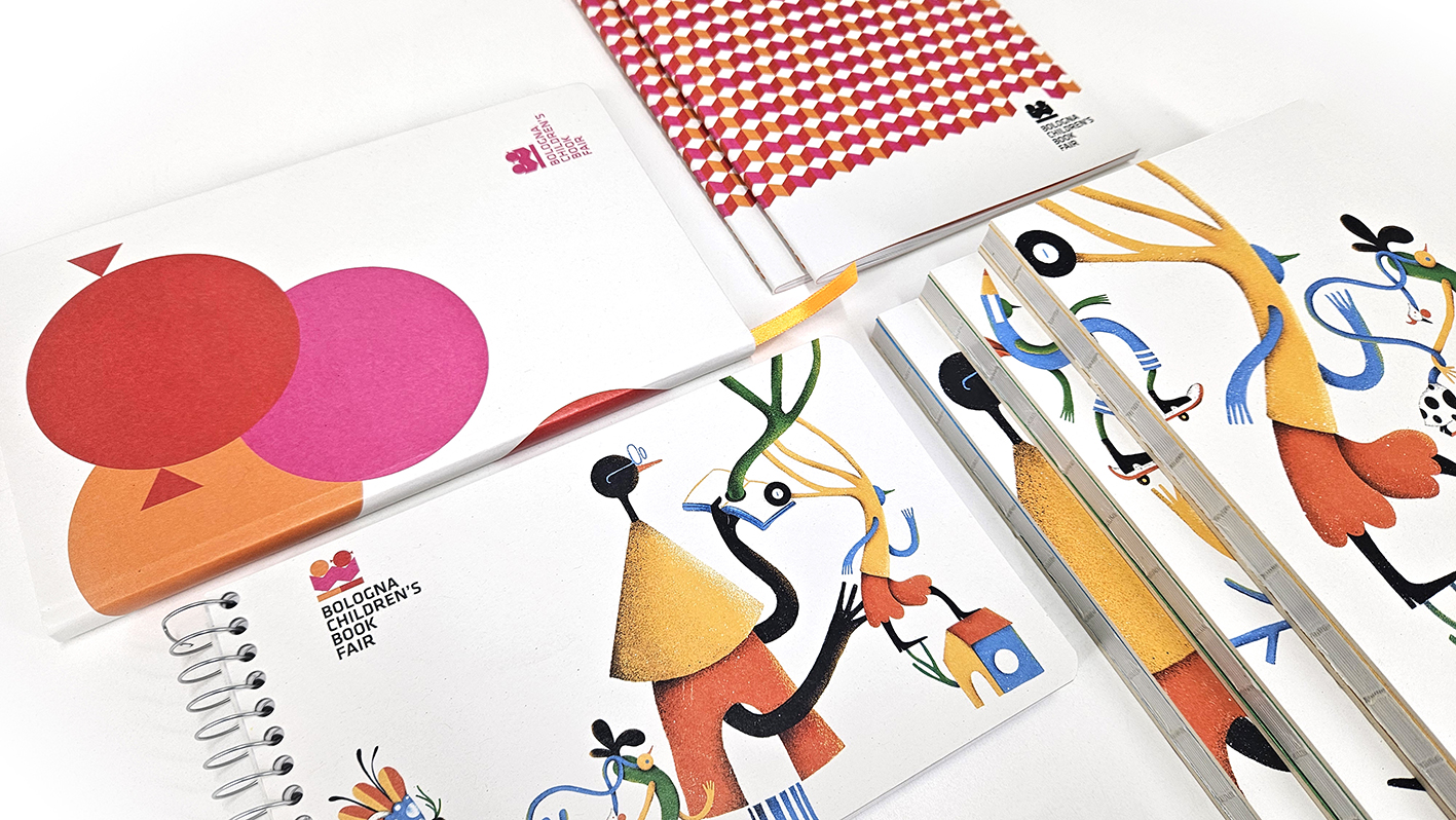 Sustainable merchandising collection made from recycled paper by Arbos for Bologna Children’s Book Fair