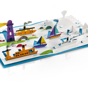 My Sea coloring landscape in recycled cardstock, 50x30 cm. Design by S. De Vivo.