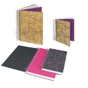 Orchidea thick plain spiral notebook in Ricuoio® and recycled paper.