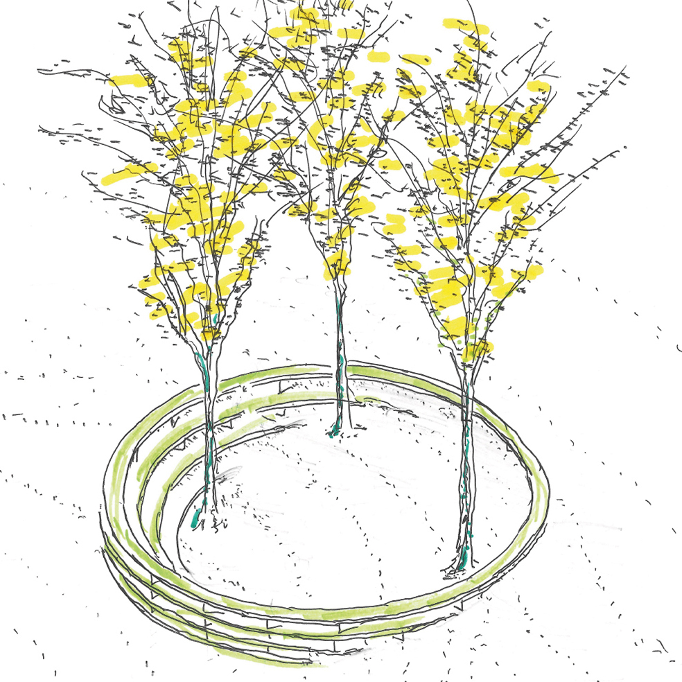 Artist’s drawing representing the artwork