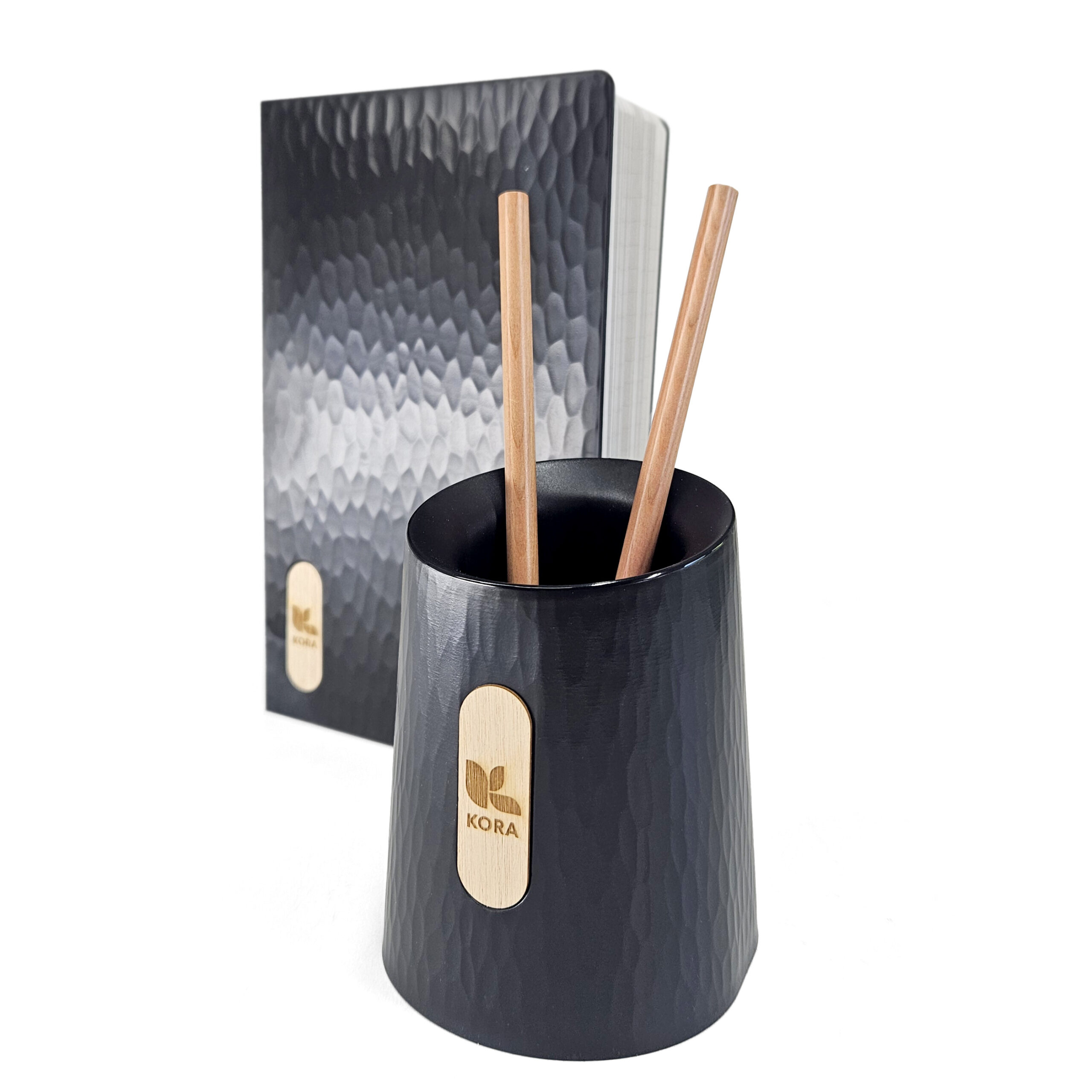 PORTAPENNE E TACCUINO TREEPLASTIC RICICLO DEL LEGNO